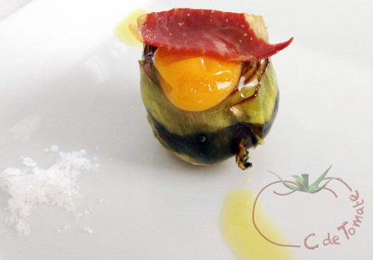 Alcachofa huevo iberico