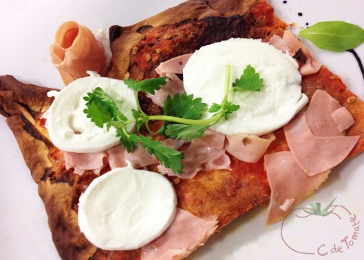 Pizza mortadella trufada